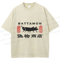 Unisex Vintage Japanese Bug Store Printed Washed Tee
