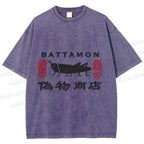 Unisex Vintage Japanese Bug Store Printed Washed Tee
