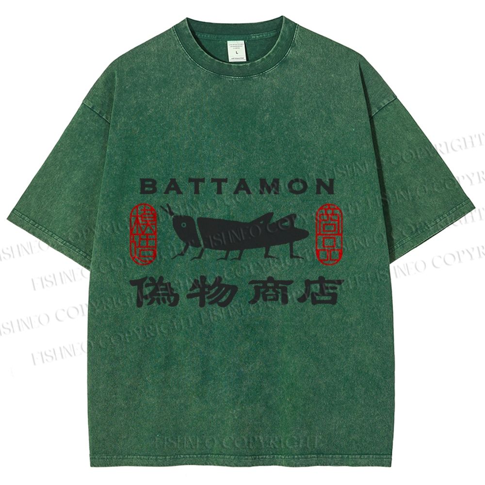 Unisex Vintage Japanese Bug Store Printed Washed Tee