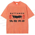 Unisex Vintage Japanese Bug Store Printed Washed Tee