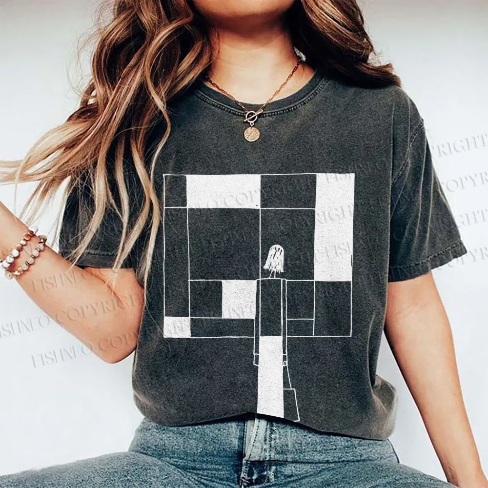 Unisex Funny painting Printed Washed Tee