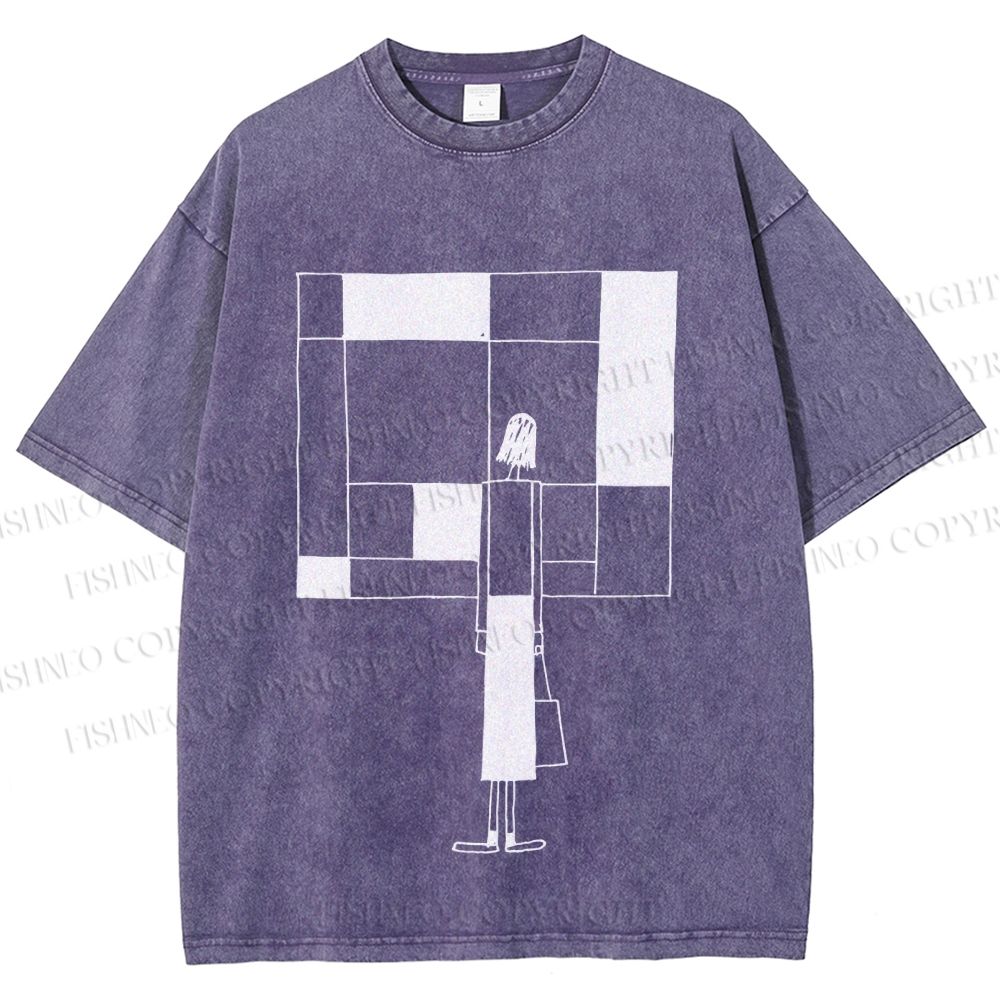 Unisex Funny painting Printed Washed Tee