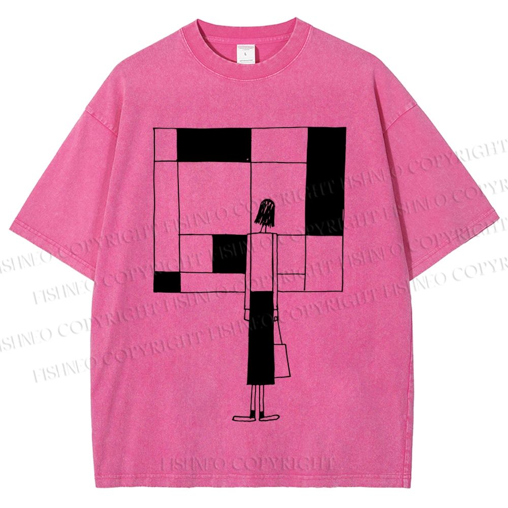 Unisex Funny painting Printed Washed Tee