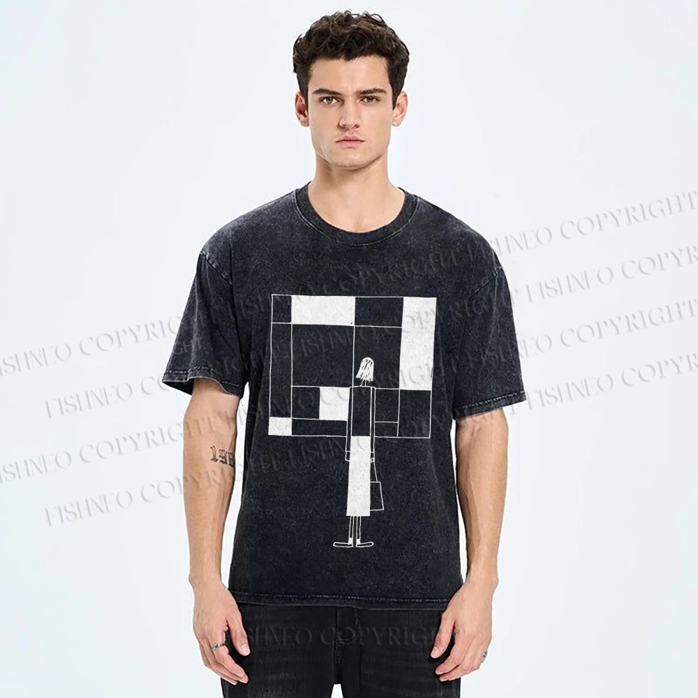 Unisex Funny painting Printed Washed Tee
