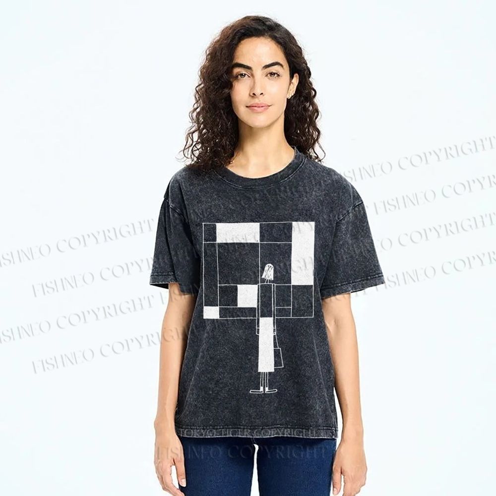 Unisex Funny painting Printed Washed Tee