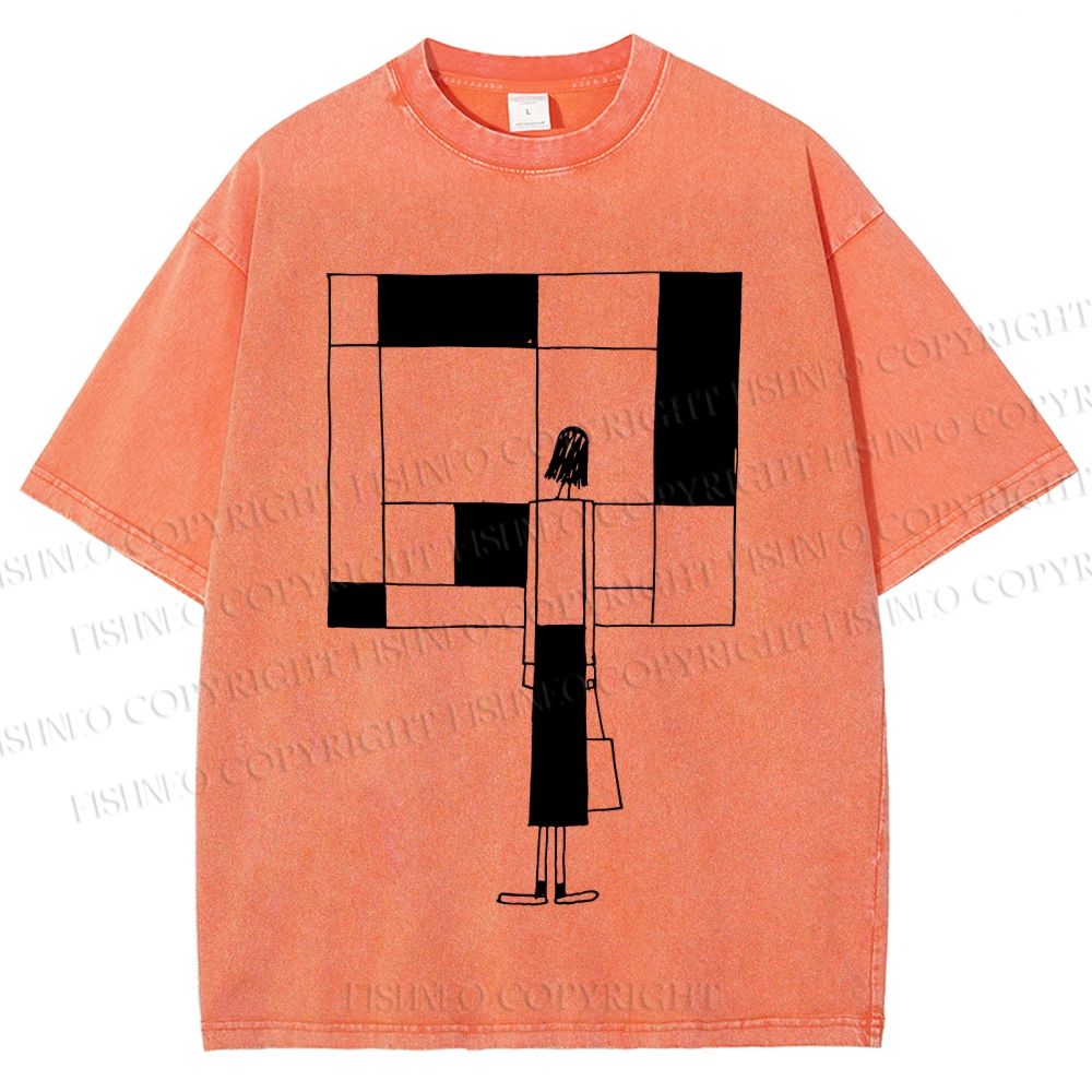 Unisex Funny painting Printed Washed Tee