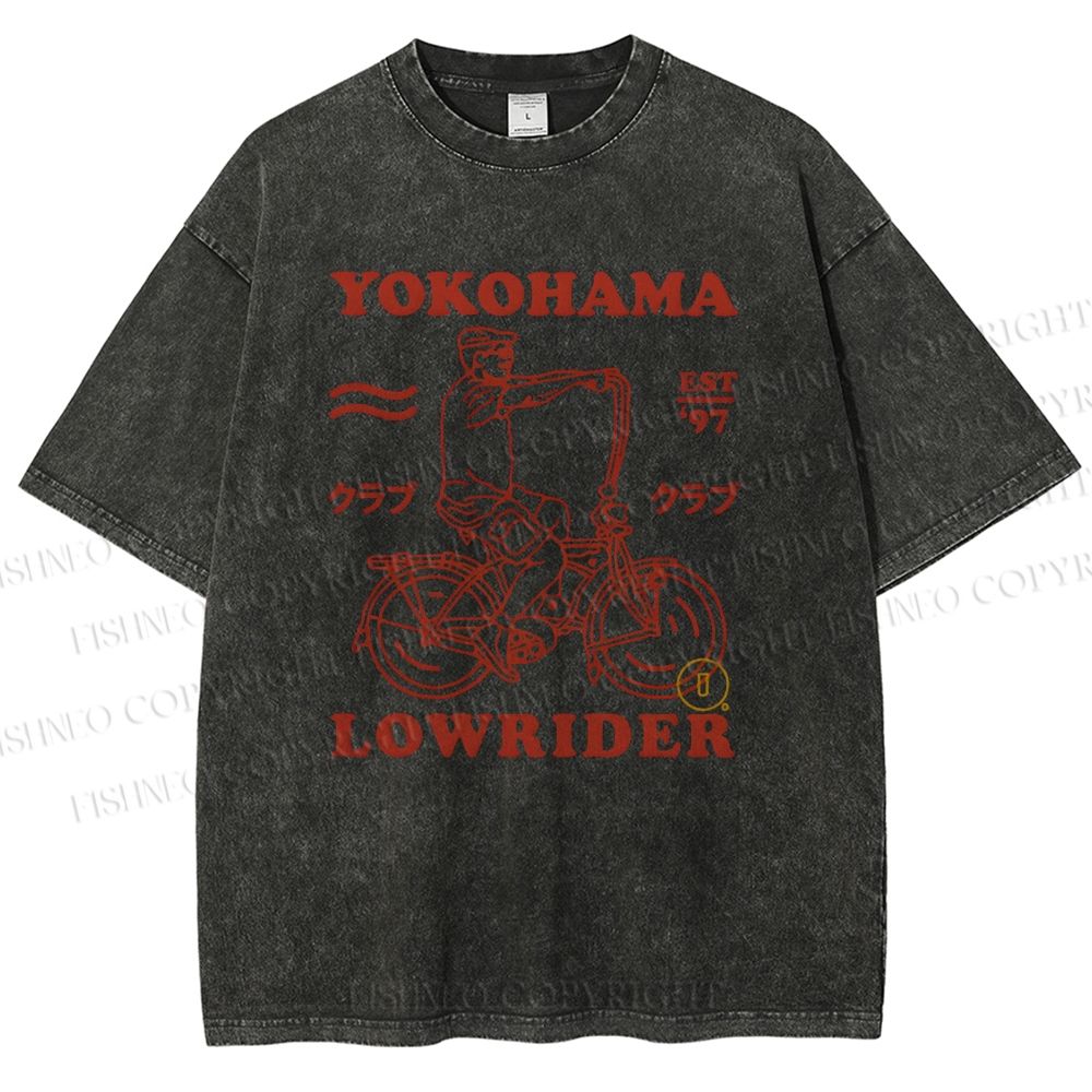 Unisex Yokohama Printed Washed Tee