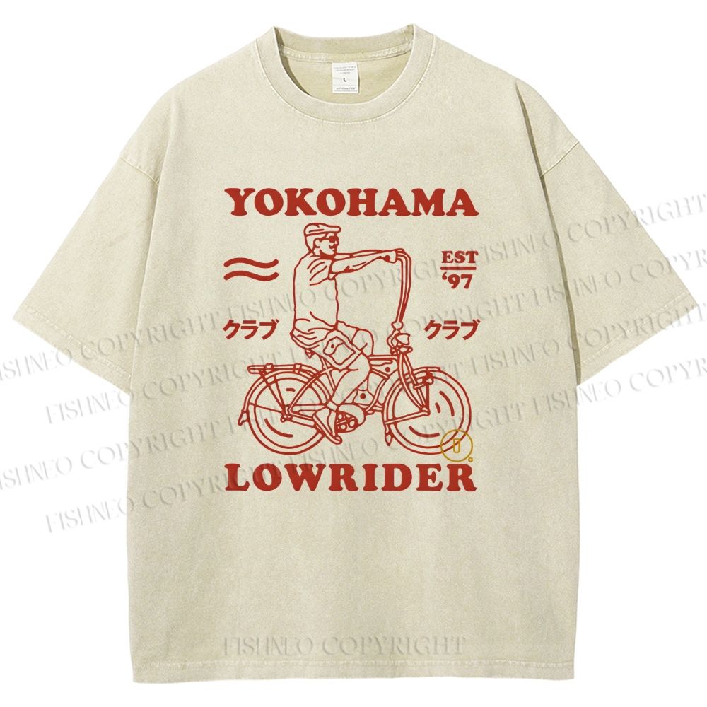 Unisex Yokohama Printed Washed Tee