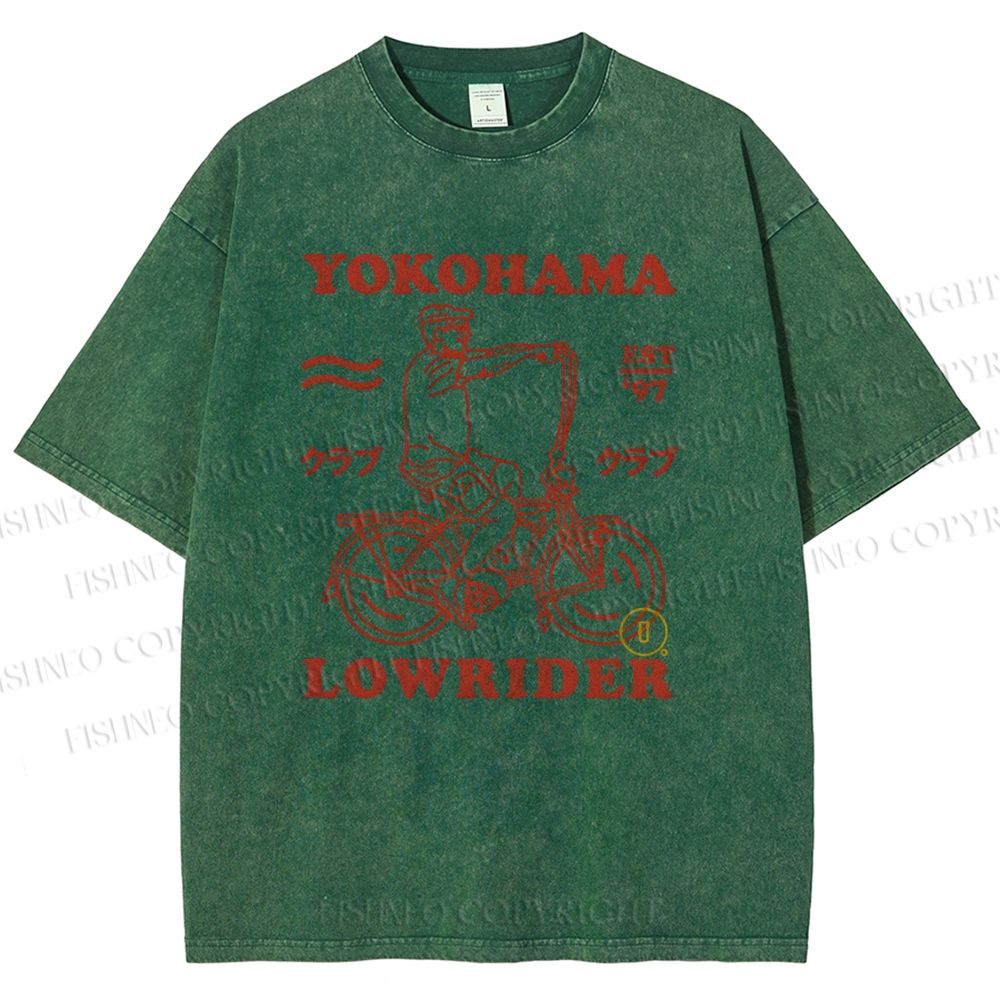 Unisex Yokohama Printed Washed Tee