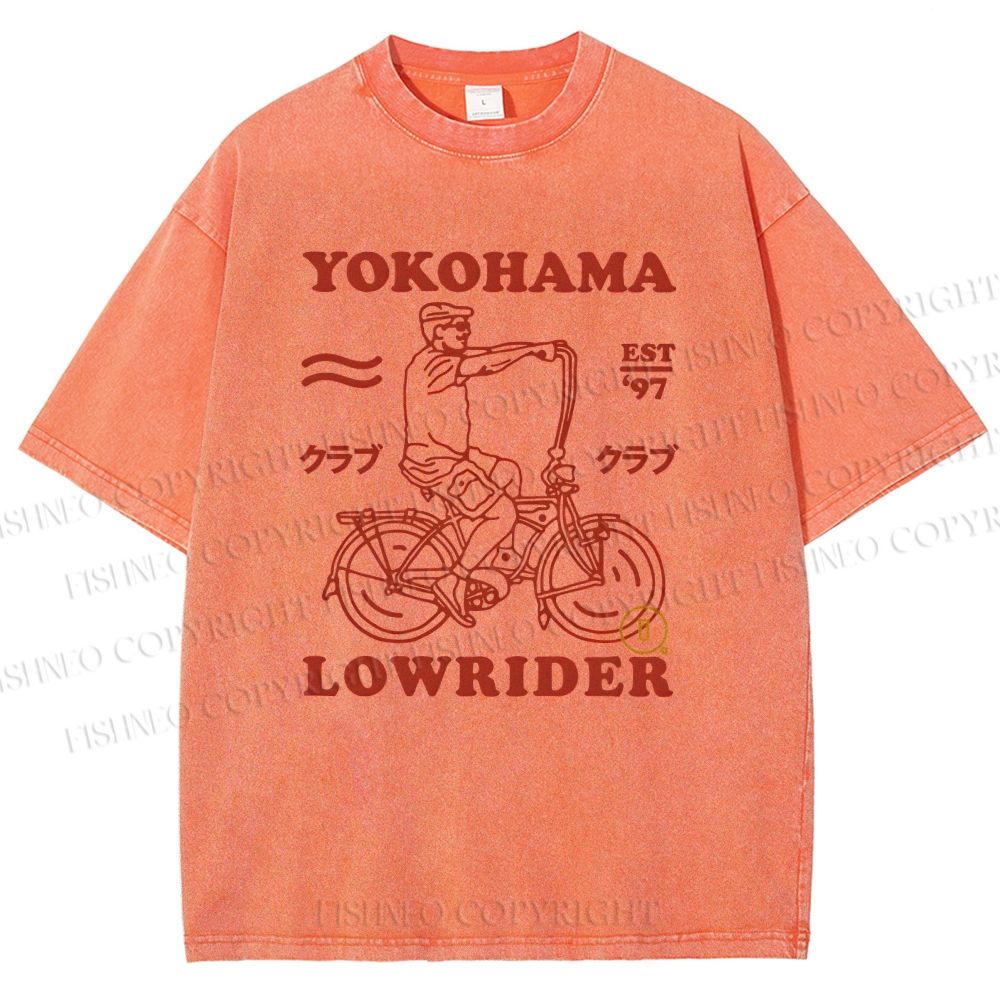 Unisex Yokohama Printed Washed Tee