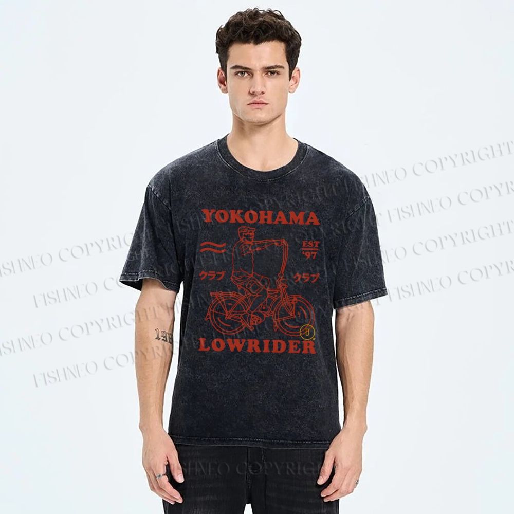Unisex Yokohama Printed Washed Tee