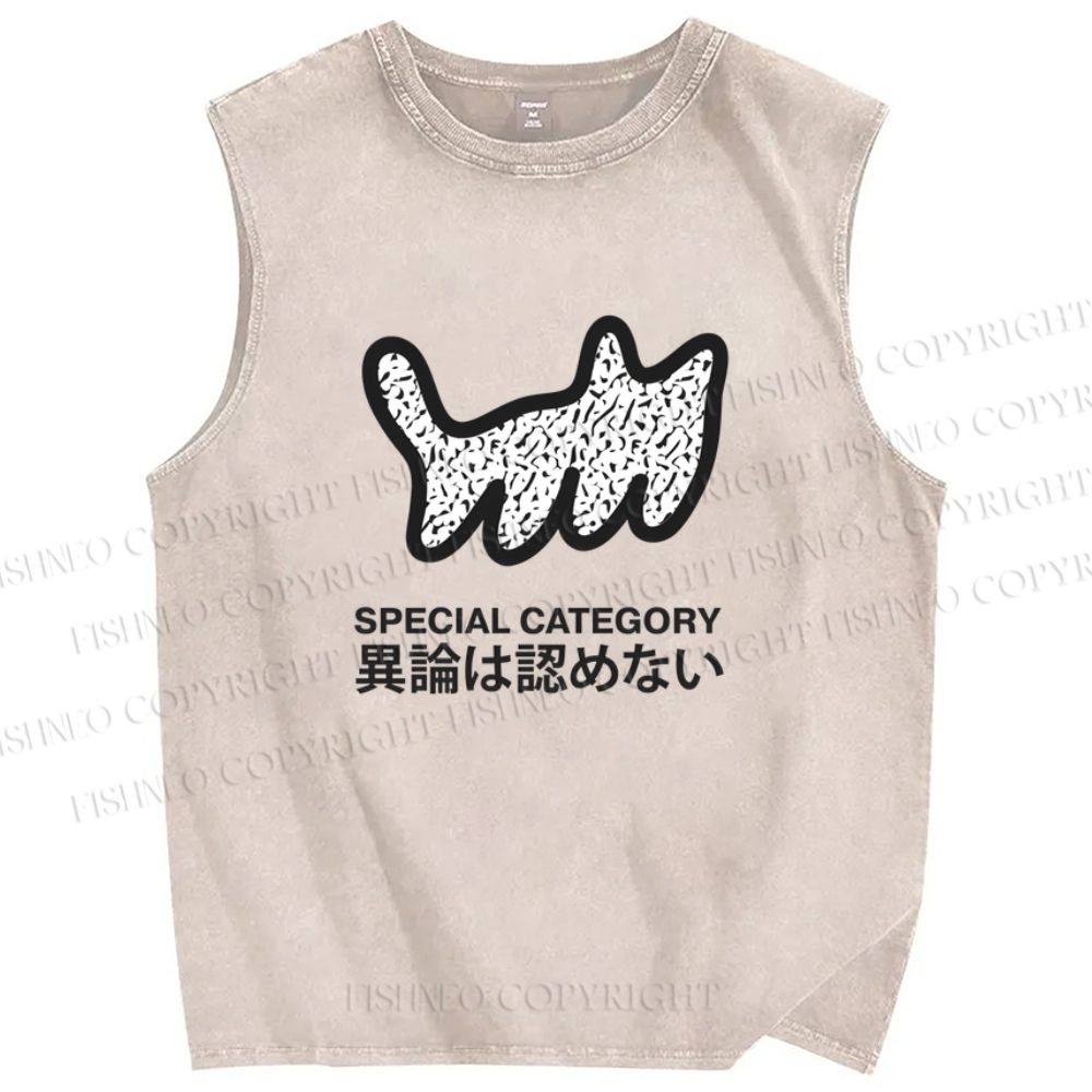 Unisex Special Category Printed Washed Tank Top