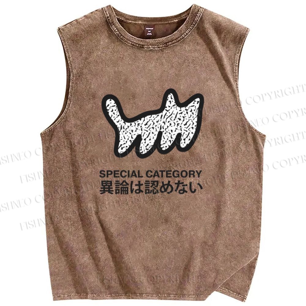 Unisex Special Category Printed Washed Tank Top