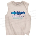 Unisex Sakanaction Printed Washed Tank Top