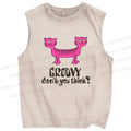 Unisex Groovy Don't You Think Printed Washed Tank Top