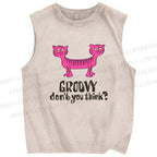 Unisex Groovy Don't You Think Printed Washed Tank Top