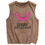Unisex Groovy Don't You Think Printed Washed Tank Top