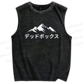 Unisex Mountain Printed Washed Tank Top