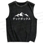 Unisex Mountain Printed Washed Tank Top