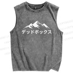Unisex Mountain Printed Washed Tank Top