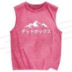 Unisex Mountain Printed Washed Tank Top