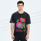 Unisex Yayoi Kusama Sunflower Printed Washed Tee