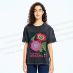 Unisex Yayoi Kusama Sunflower Printed Washed Tee