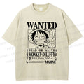 Unisex Luffy Printed Washed Tee