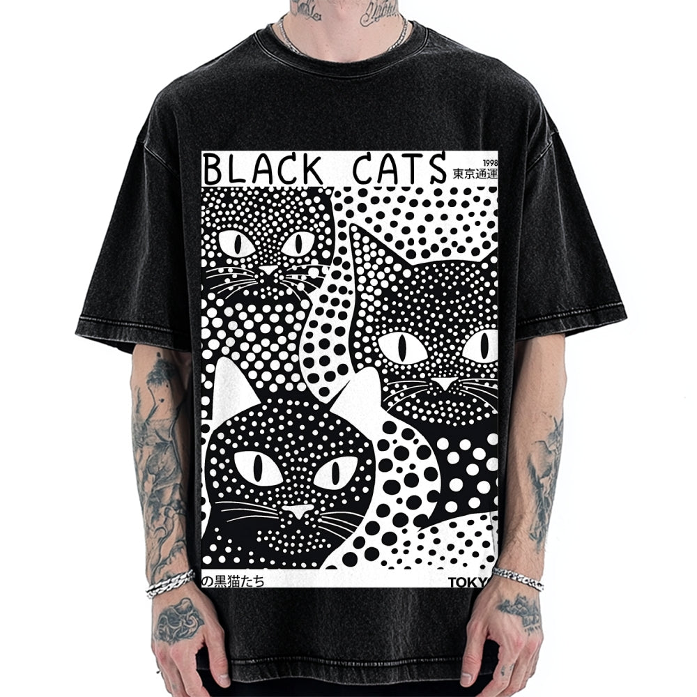 Tokyo Black Cats Vintage Washed T-shirt