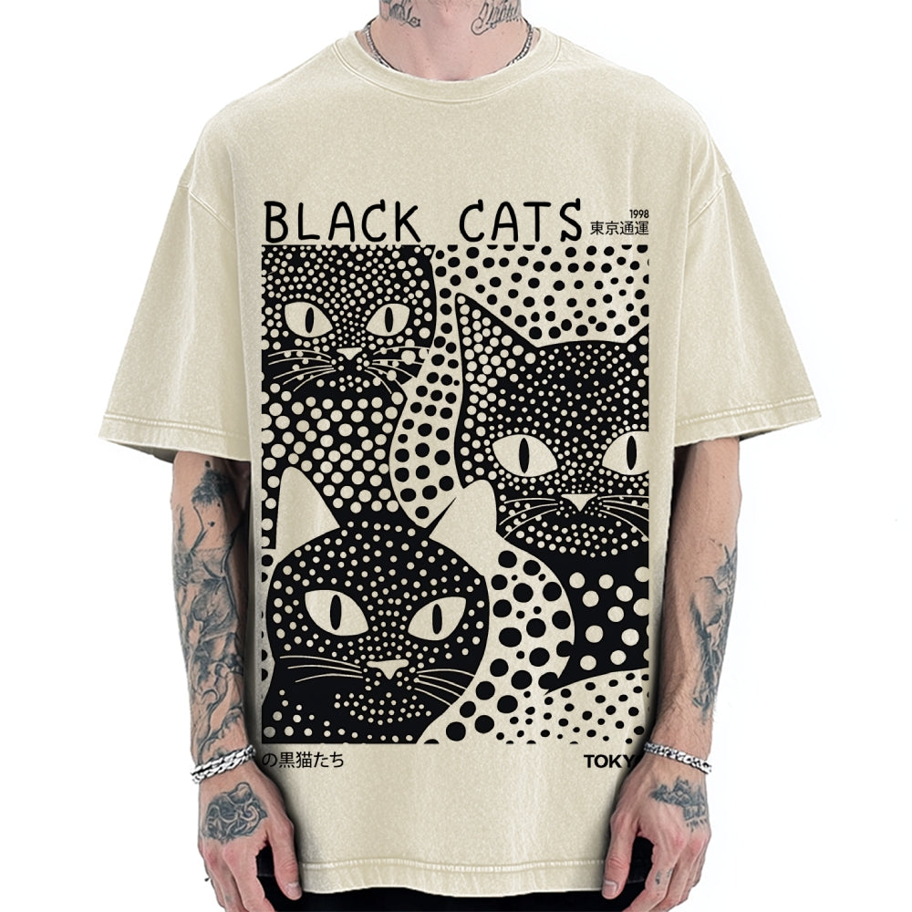 Tokyo Black Cats Vintage Washed T-shirt