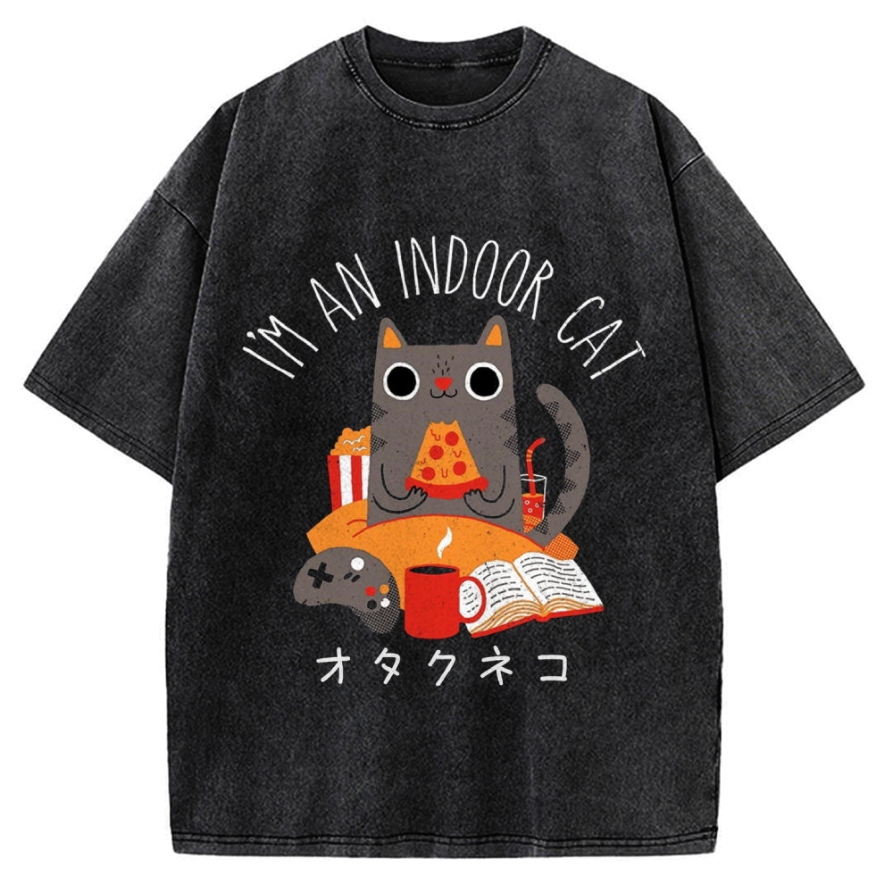 Indoor Cat Vintage Washed T-shirt
