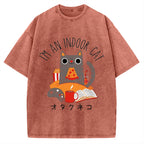 Indoor Cat Vintage Washed T-shirt
