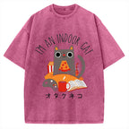 Indoor Cat Vintage Washed T-shirt