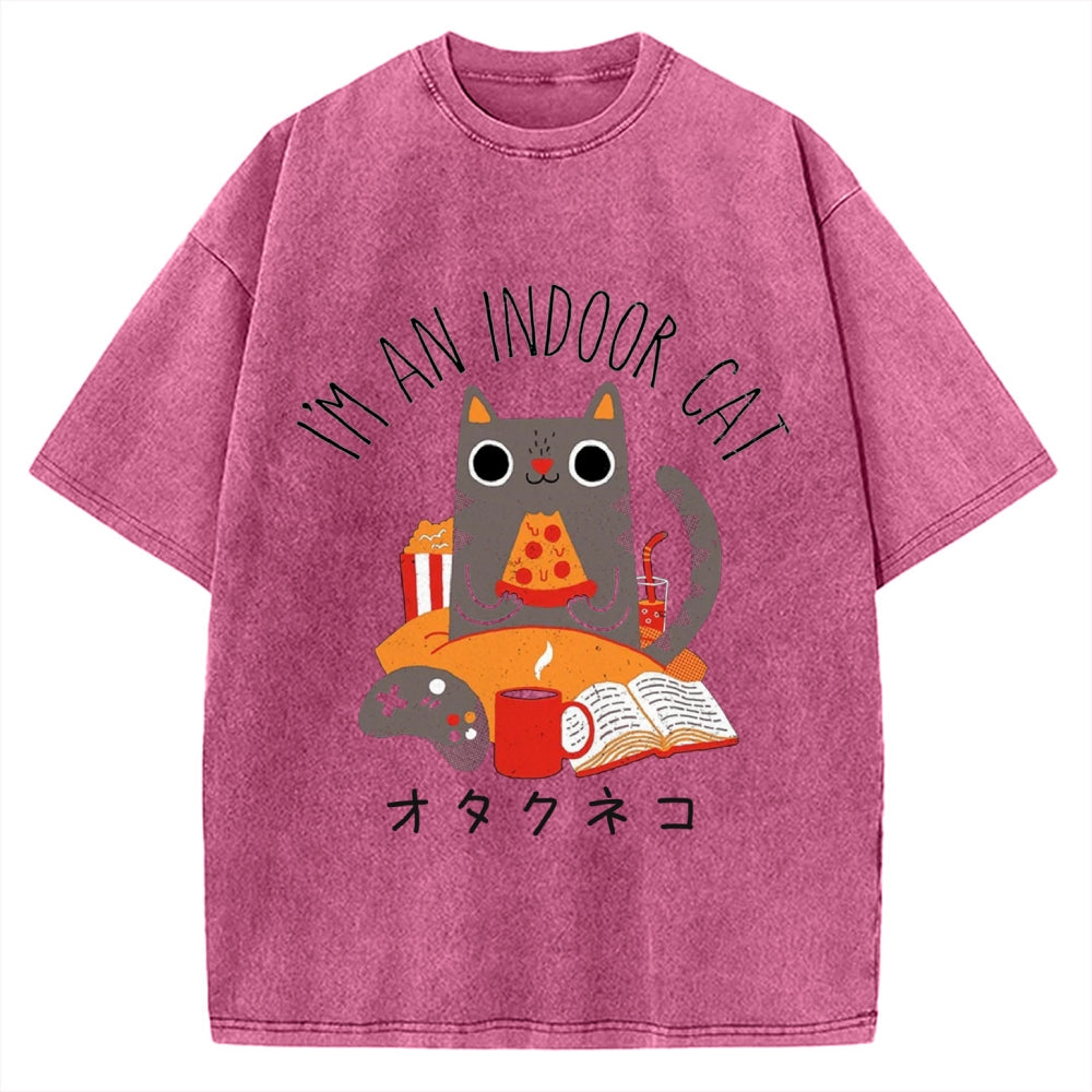 Indoor Cat Vintage Washed T-shirt