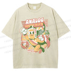 Unisex Super Analog Hero Printed Washed Tee