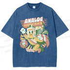 Unisex Super Analog Hero Printed Washed Tee