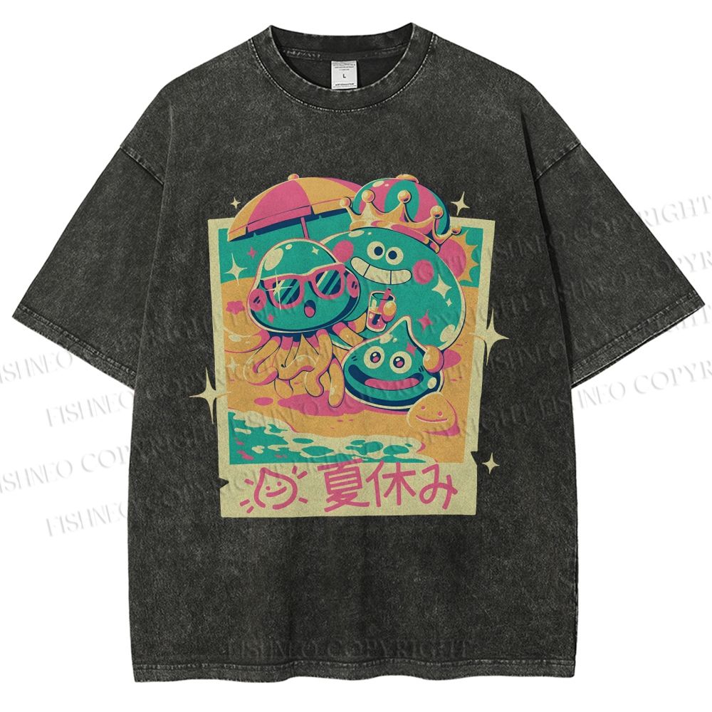 Unisex Dragon Quest Monsters Printed Washed Tee