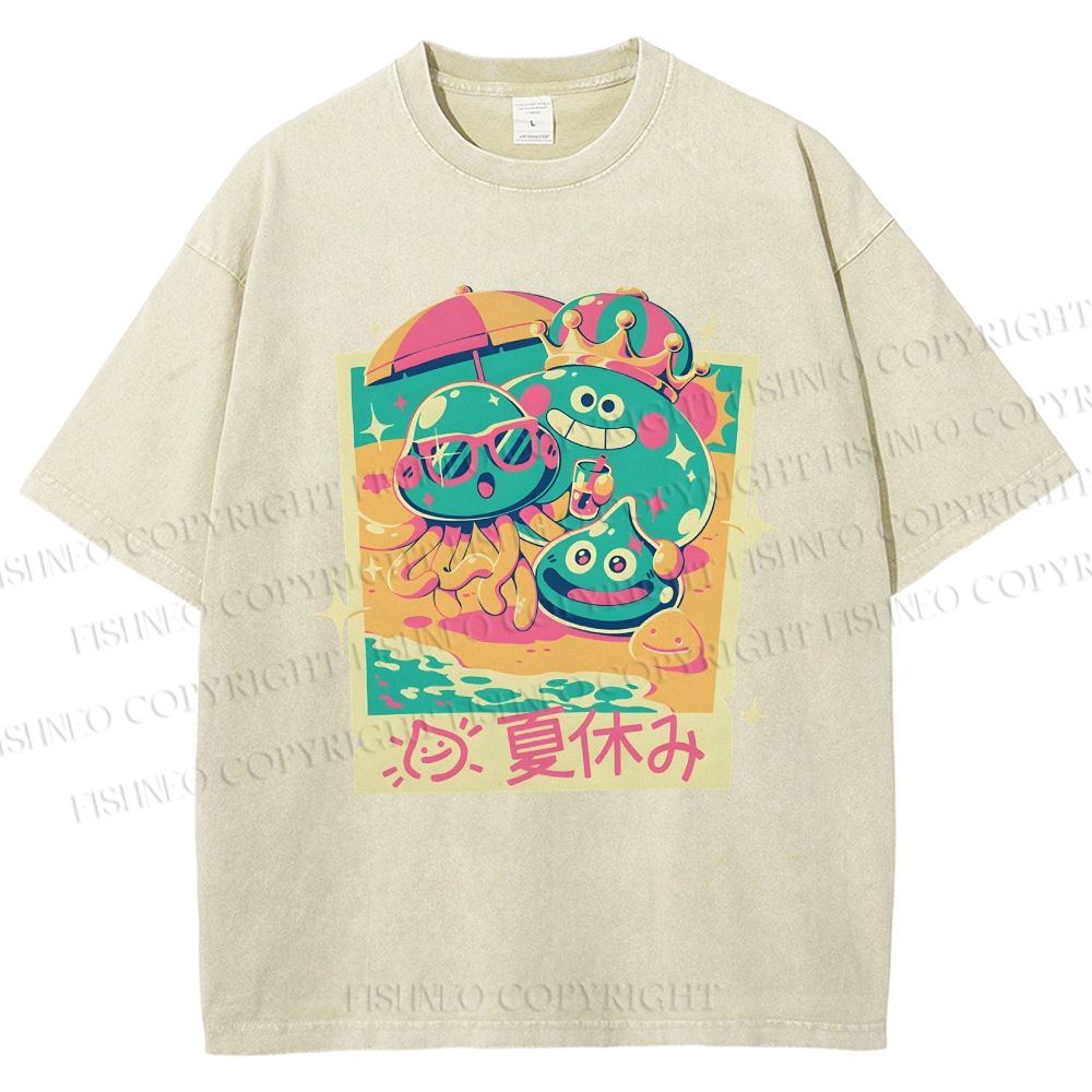 Unisex Dragon Quest Monsters Printed Washed Tee