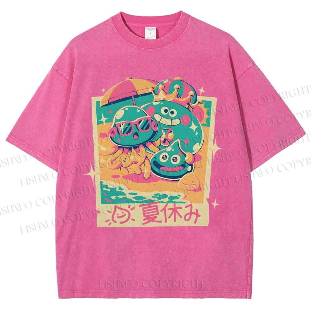 Unisex Dragon Quest Monsters Printed Washed Tee