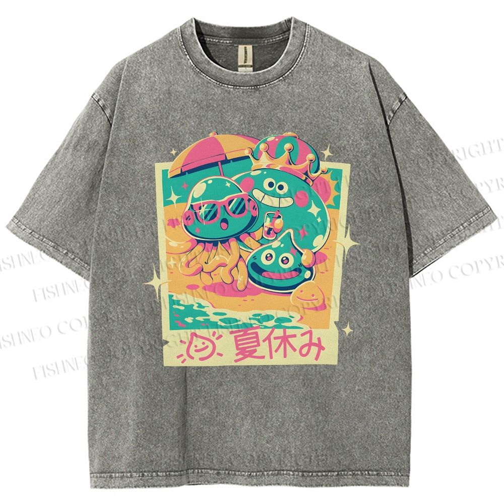 Unisex Dragon Quest Monsters Printed Washed Tee