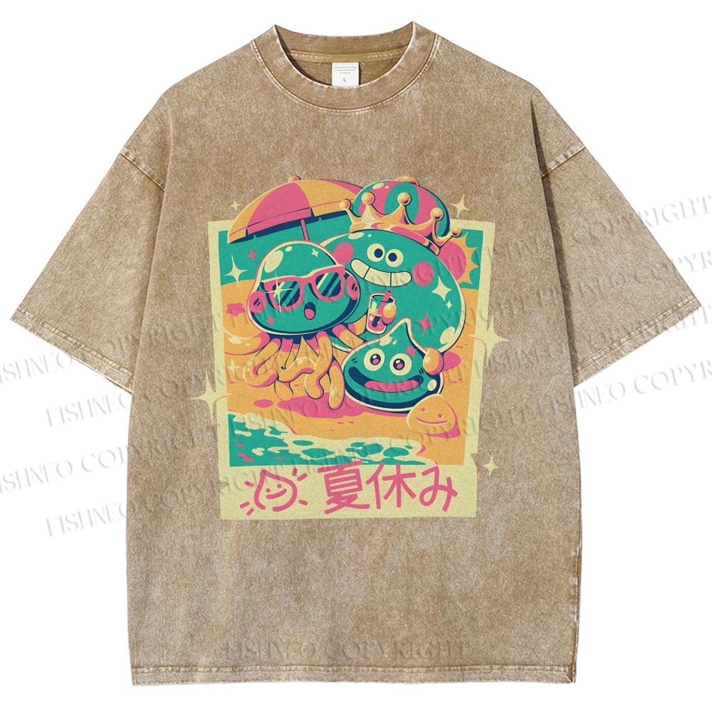 Unisex Dragon Quest Monsters Printed Washed Tee