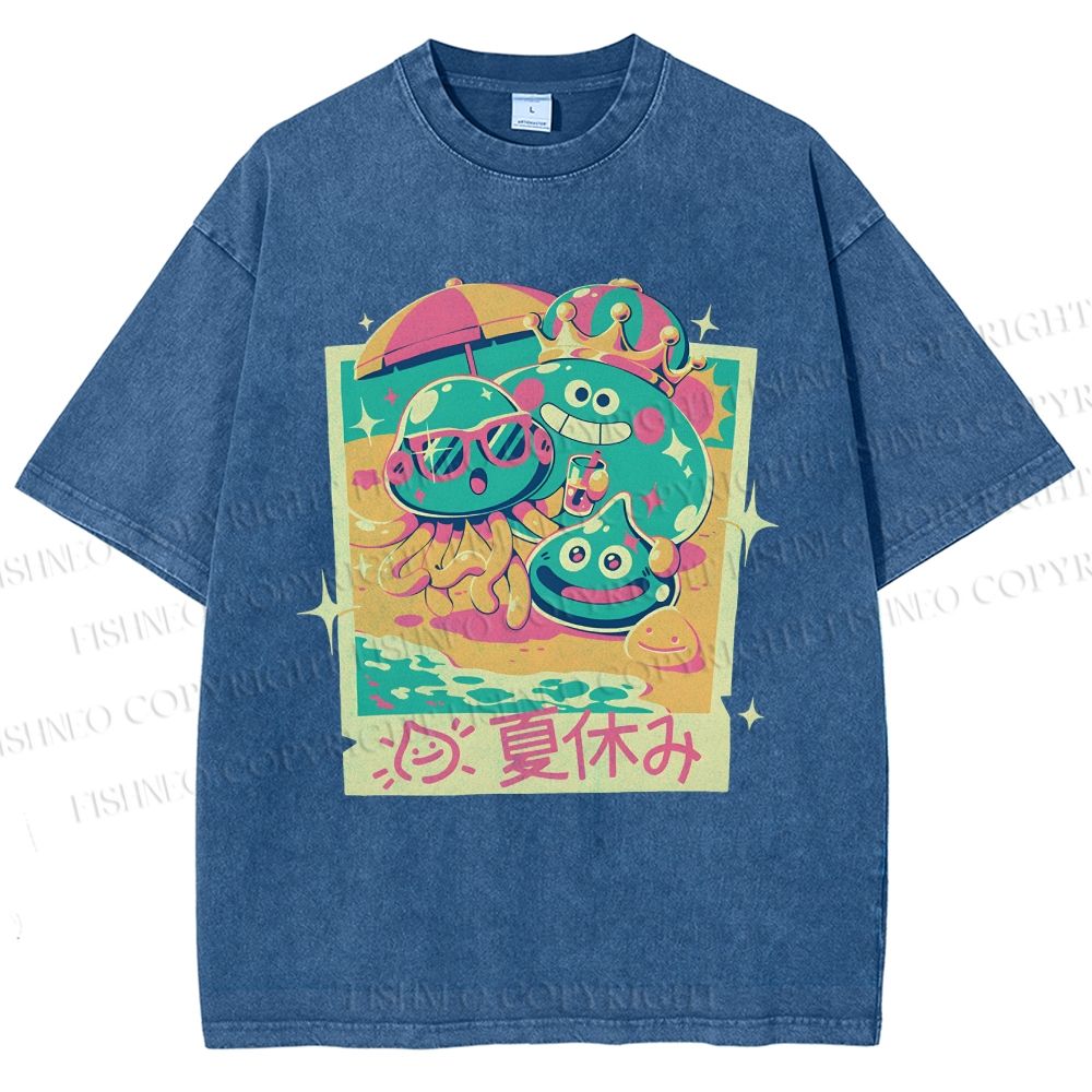 Unisex Dragon Quest Monsters Printed Washed Tee