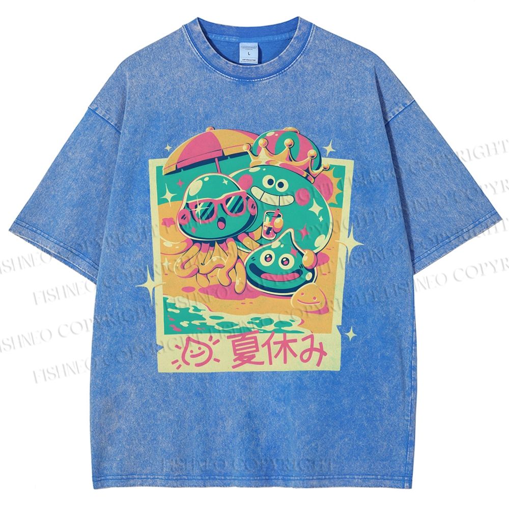 Unisex Dragon Quest Monsters Printed Washed Tee