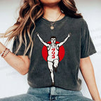 Unisex Running Man Printed Washed Tee