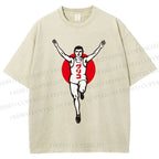 Unisex Running Man Printed Washed Tee