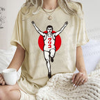 Unisex Running Man Printed Washed Tee