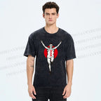 Unisex Running Man Printed Washed Tee