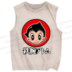 Unisex Japanese Astro Boy Printed Washed Tank Top