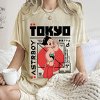 Unisex Japanese Tokyo Astro Boy Printed Washed Tee