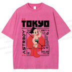 Unisex Japanese Tokyo Astro Boy Printed Washed Tee